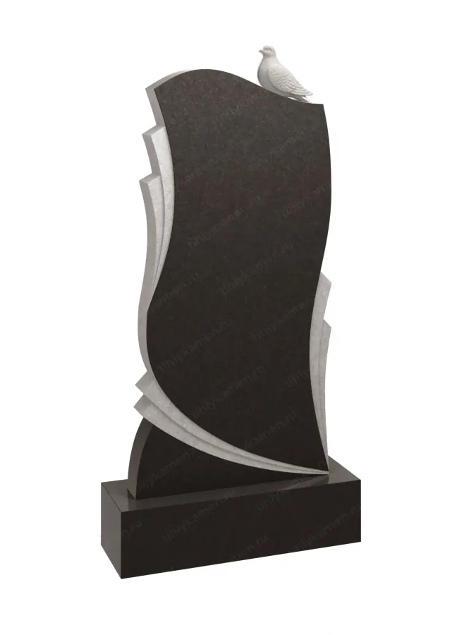 С голубями, тёмный гранит — Г 21-(424)-2голубь, Тёмный гранит