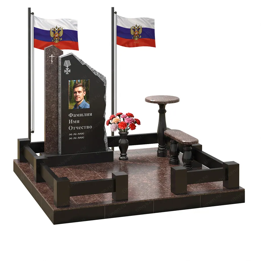 Военным и участникам СВО — ВОИН 586-92, Гранит (тёмный, чёрный)