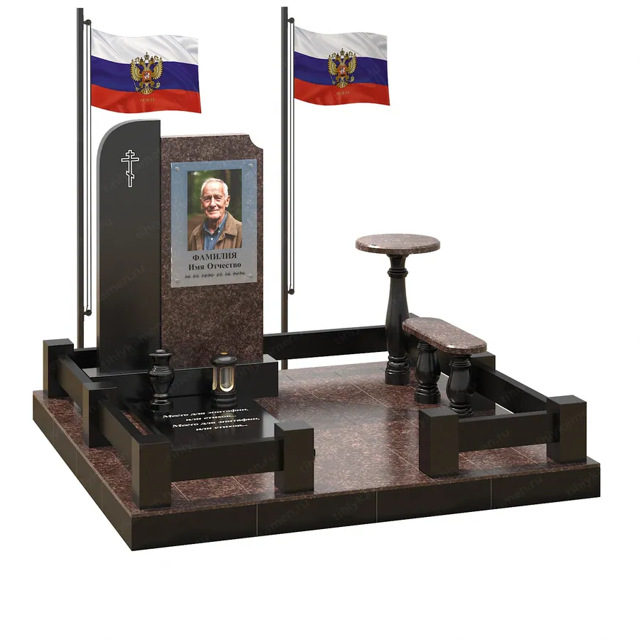 Военным и участникам СВО — ВОИН 594-100, Гранит (тёмный, чёрный)
