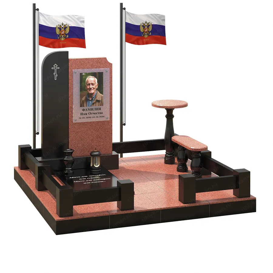 Военным и участникам СВО — ВОИН 594-100red, Гранит (тёмный, чёрный)