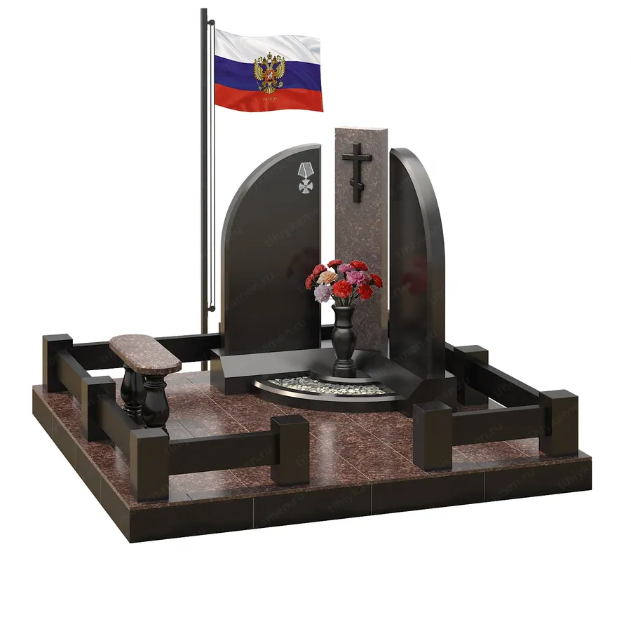 Военным и участникам СВО — ВОИН 597-103, Гранит (тёмный, чёрный)