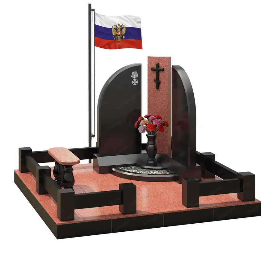 Военным и участникам СВО — ВОИН 597-103red, Гранит (тёмный, чёрный)