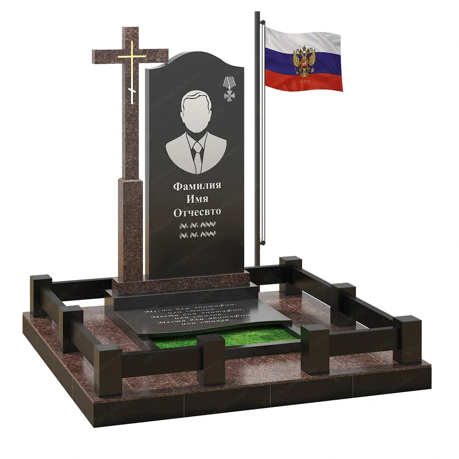 Военным и участникам СВО — ВОИН 598-104, Гранит (тёмный, чёрный)