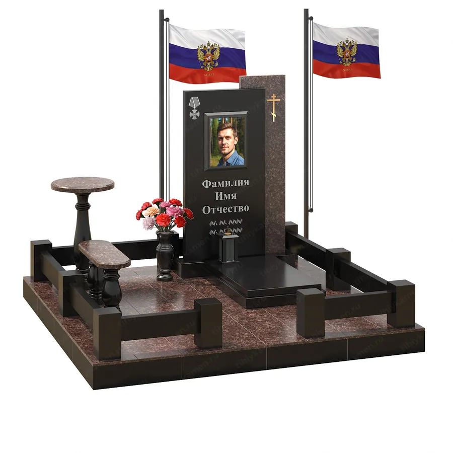 Военным и участникам СВО — ВОИН 599-105, Гранит (тёмный, чёрный)