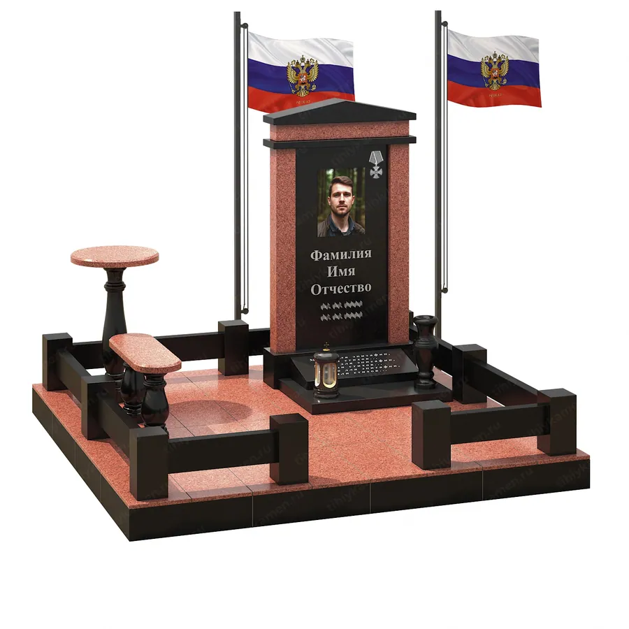 Военным и участникам СВО — ВОИН 604-110red, Гранит (тёмный, чёрный)