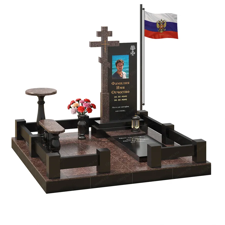 Военным и участникам СВО — ВОИН 609-115, Гранит (тёмный, чёрный)
