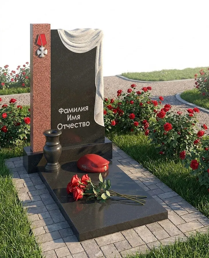Военным и участникам СВО — ВОИН 63-3в-1, Гранит (тёмный, чёрный)